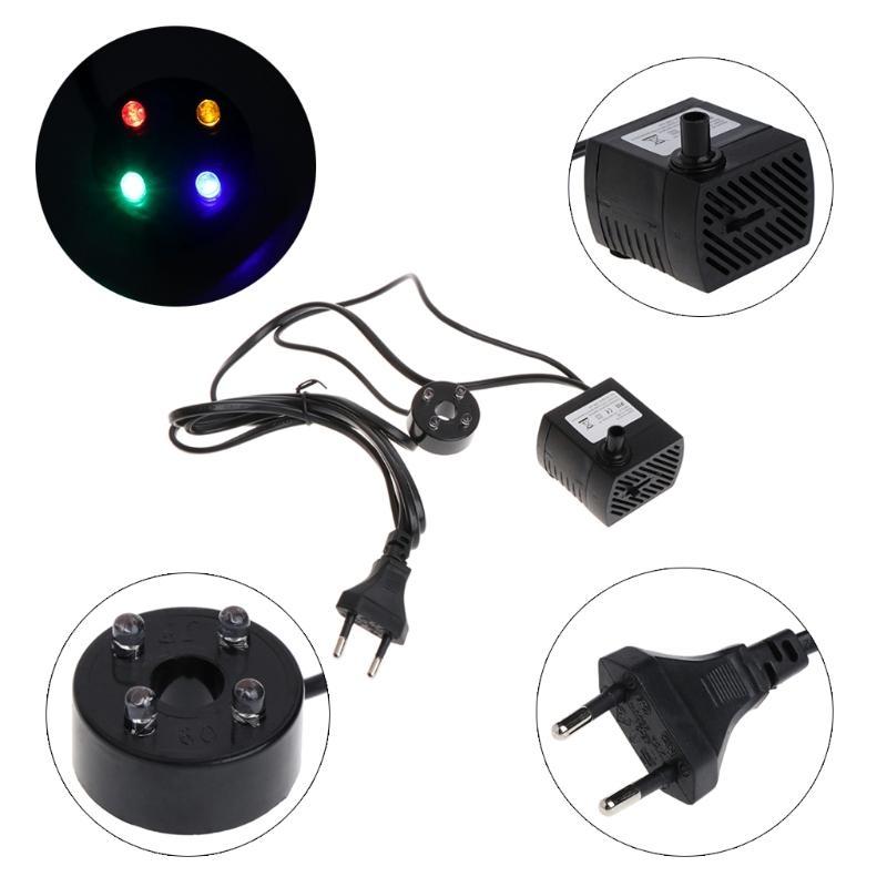 Mini Water with LED Light Quiet for Pond Aquariums Hydroponics Fish Garden Fountain