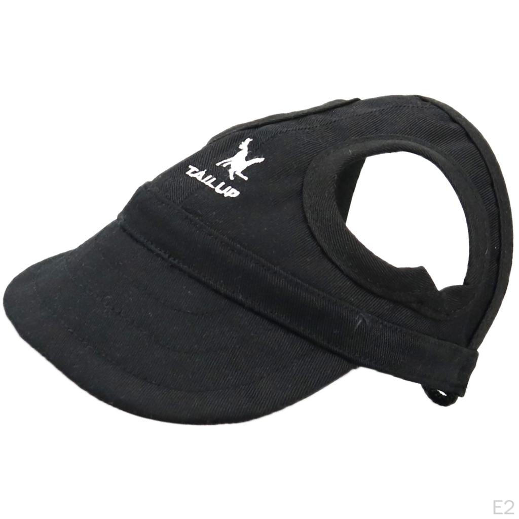 Fashion Pet Dog Canvas Sunbonnet Adjustable Chin Strap Outdoor Sun , Black S