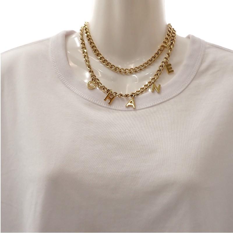 Chanel Necklace Gold Metal Women
