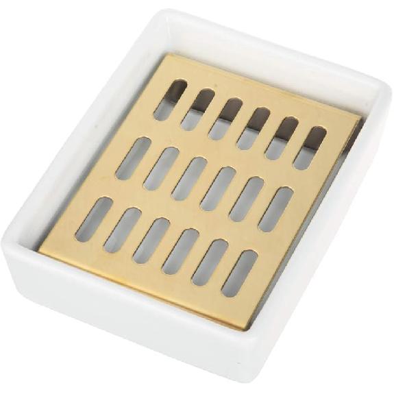 IMEEA Gold Soap Dish SUS304 Stainless Steel Gold Soap Holder for Bathroom Shower