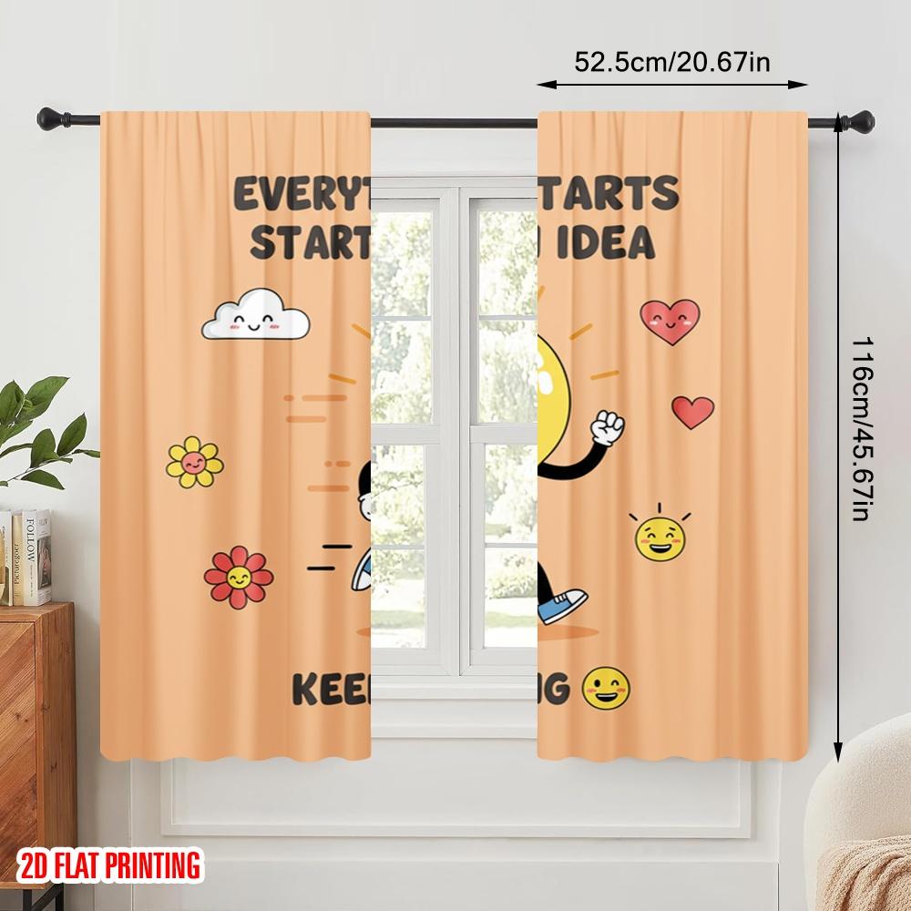 2 Stück 2D Flachdruck Vorhänge Kreative Idee Glühbirne Stoff Ohne Strom Partydekorationen Perfekt für Raumdeko