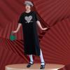 Abito T-shirt Estivo da Donna a Maniche Corte In The Lungo Ampio Sottile Sopra il Ginocchio Abito Lungo Semplice Moda