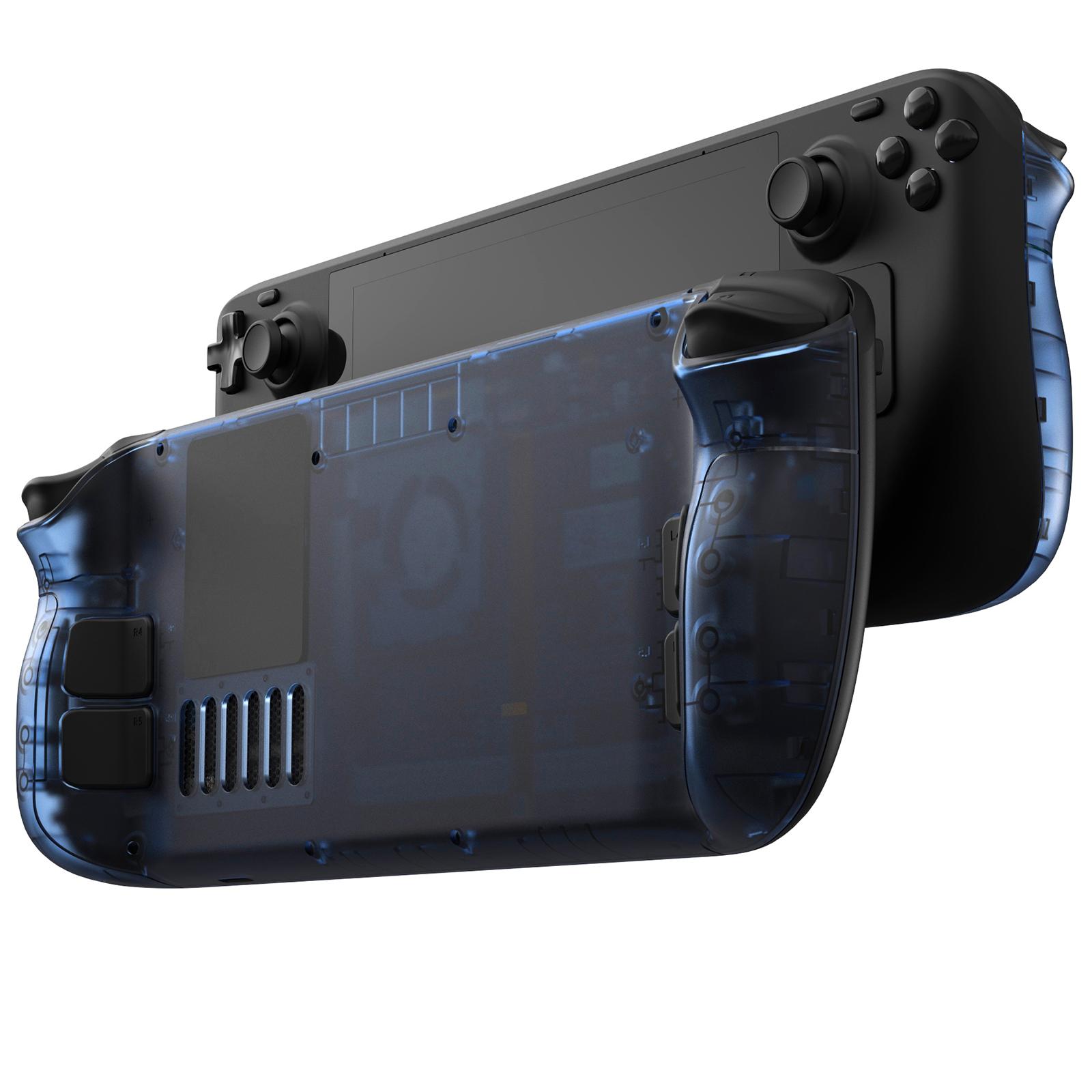 

Jsaux Прозрачная игровая консоль для Steam Deck, сменный корпус, охлаждающая задняя панель, настраиваемая теплоотводящая крышка Steamdeck with hole-Key-Tool синий