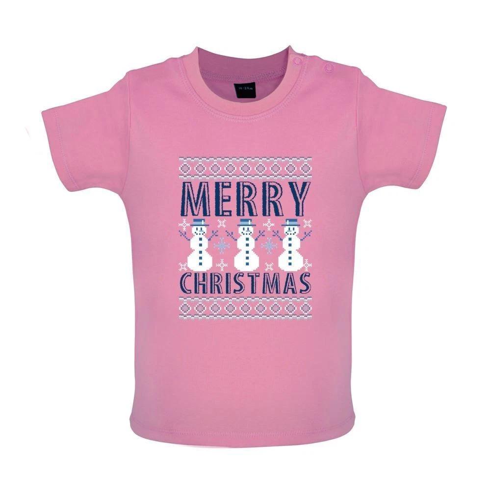 Merry Christmas - Baby Kids Boys Girls Unisex T-Shirt / Babygrow - Santa Snow Snowman Funny Xmas 160