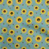 oneOone Cotton Flex Green Fabric Floral Sunflower With Honey Bees Sewing Material Print Fabric By The Yard 40 Inch