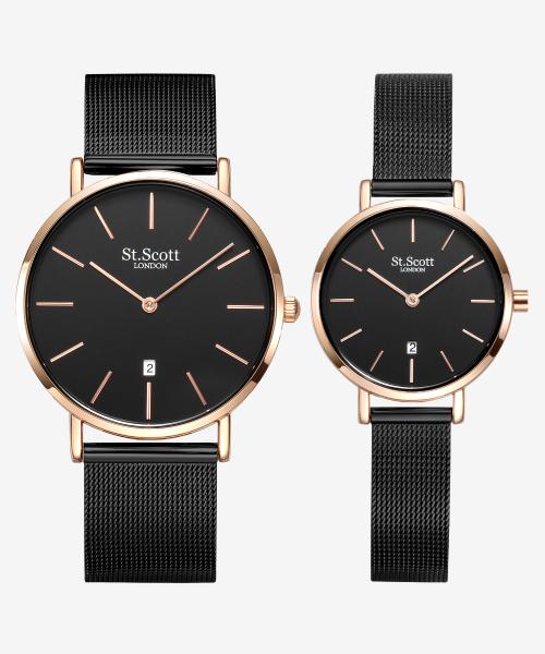 

[ST.SCOTT LONDON] ST.SCOTT LONDON Nova Date Couple Mesh Watch ST5503-RBB ST5503M-RBB