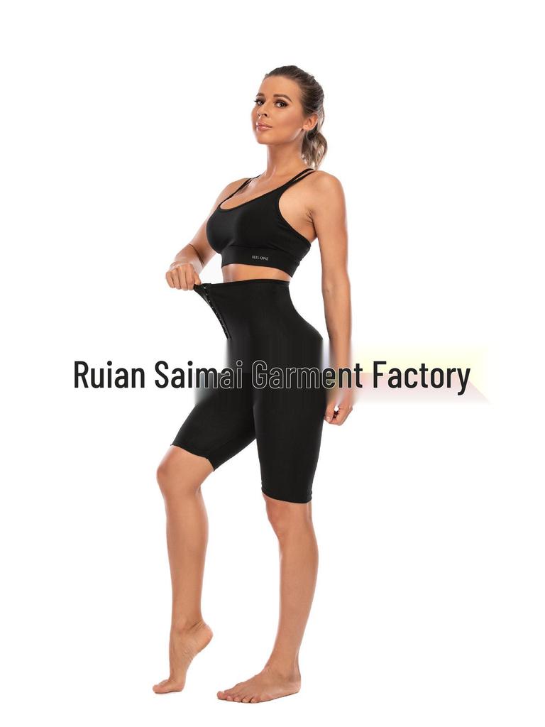 European & American Women's High-Waist Abdomen Control Yoga Pants: Adjustable Button, Hip-Lifting, Body-Shaping Fitness Leggings