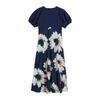 Womens/Ladies Floral A-line Puff Sleeve Midi Dress
