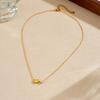 Gold Heart Zircon Pendant Necklace Dainty Choker For Women