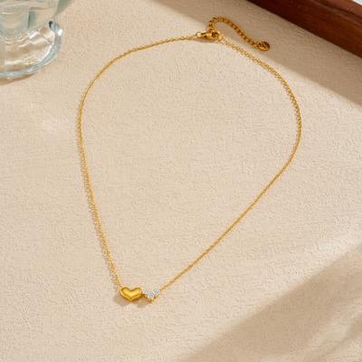 Goldenes Herz Zirkon Anhänger Halskette Zierliches Choker Für Frauen