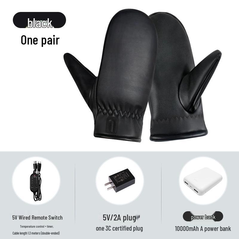 Men’s Winter Electric Heated Cycling Gloves – Rechargeable, Thick Velvet Lining, Motorbike Hand Warmers