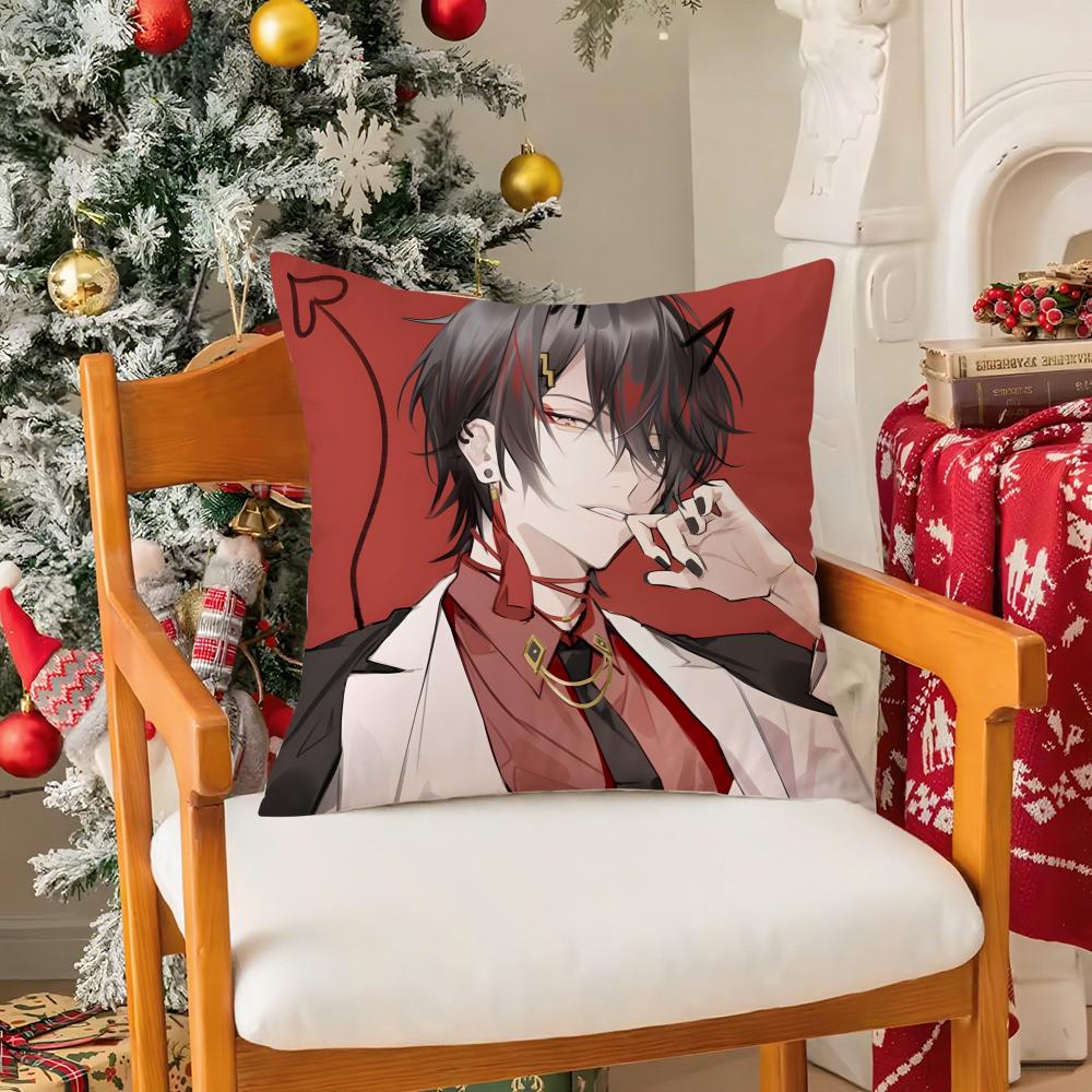 Virtual Anchor VVox Akuma Singer Pillow Case Silky Short Plush With Invisible Zipper Dustproof Sofa Cushion Cover