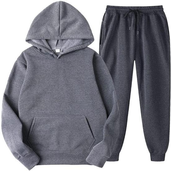 2026 Herren Kapuzen-Sportanzug Unisex Zweiteiliges Laufoutfit Langarm Pullover Kapuzenpullover Sweatshirt+Jogginghosen Set