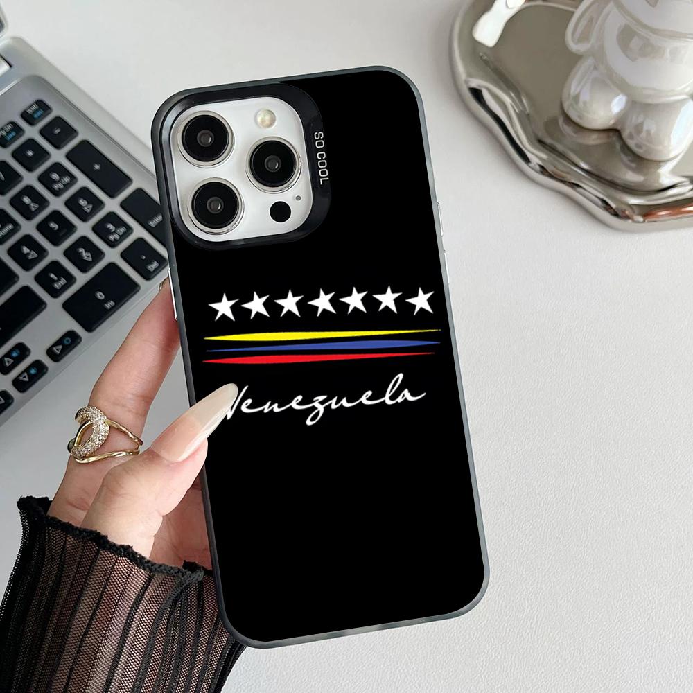 Flag Of Venezuela Phone Case Matte Colored Silver For Iphone 17 16 15 14 Pro 13 12 Air Plus 11 7 8 Max Luxury Cover