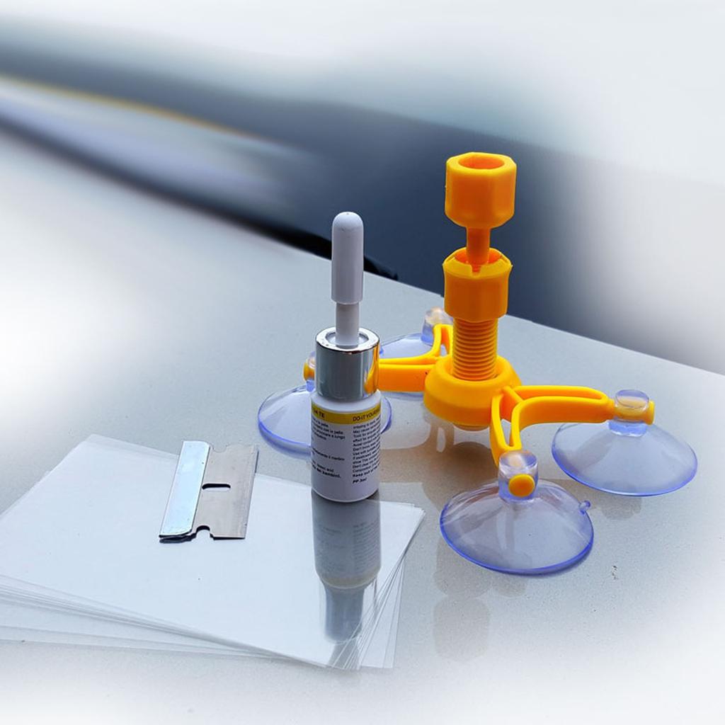 High Quality Windshield Kit Quick Fix Car Cracked Glass Windscreen Tool Kit Resin Sealer DIY Auto Window Screen Polishing 1ML