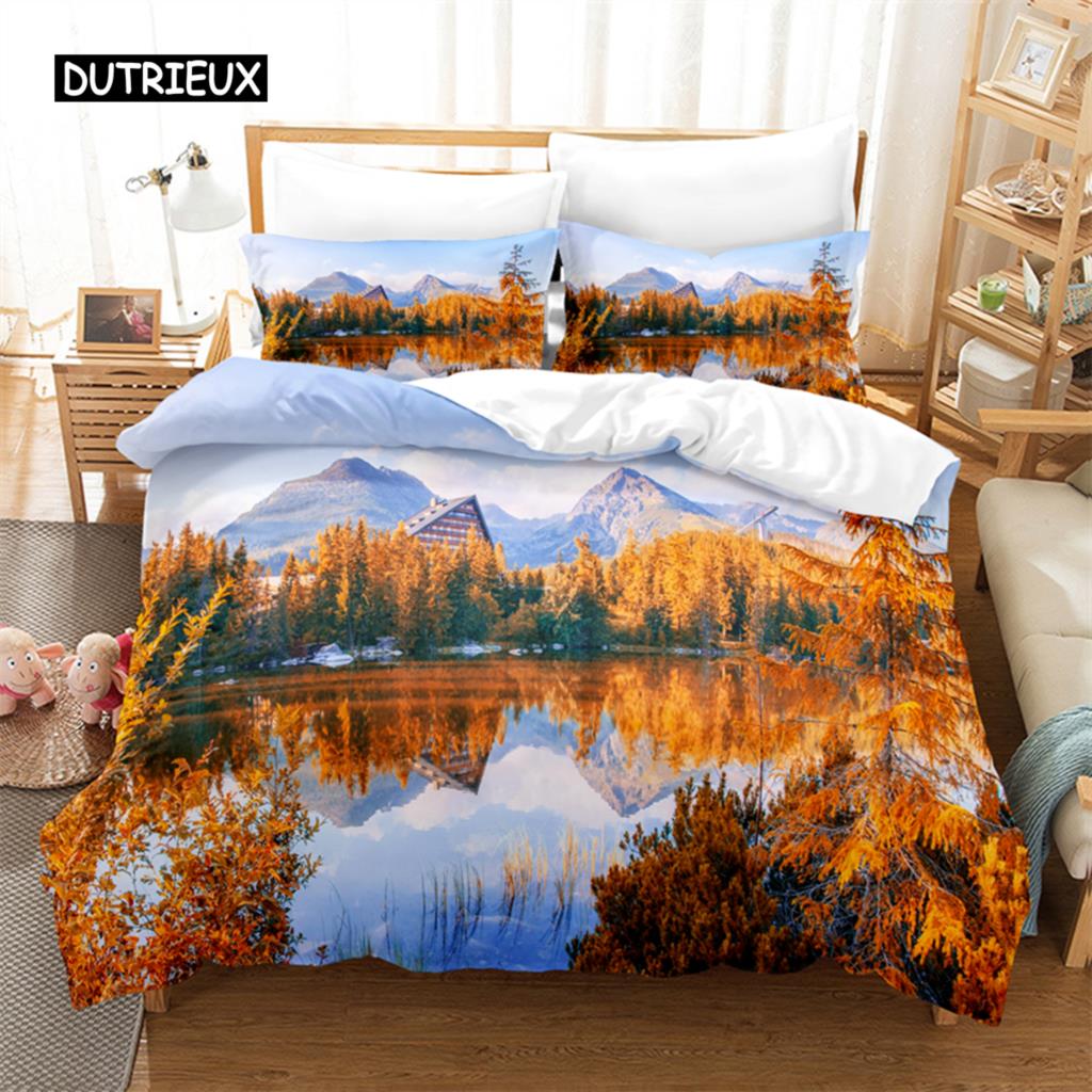 

Natural Scenery Bed Ensemble Quilt Cover Package 3d Bedding Digital Printing Bed Linen Queen Size Size Bed Ensemble Fashion Design EU single(135x200cm)