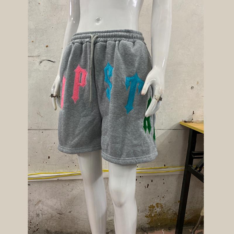 European and American summer letter embroidery casual loose trendy shorts for men and women