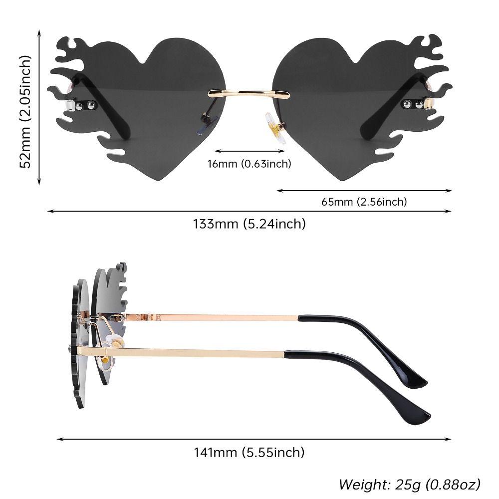 Costume Accessories Flame Love Sun Glasses UV400 Protection Party Favor Eyewear  for Women & Men