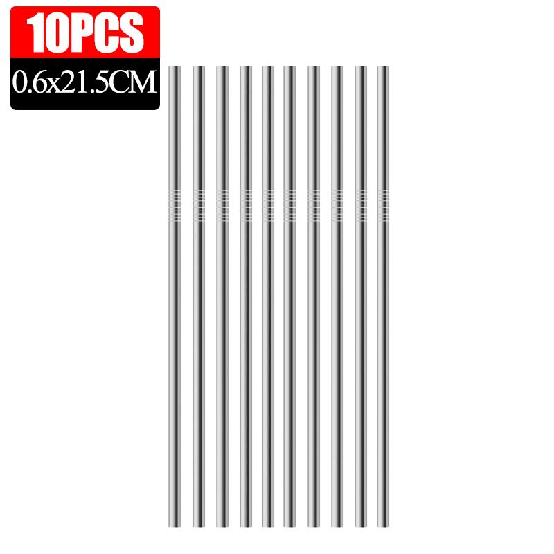 50/5x Stainless Steel Straw 304 Metal Drinking Straw for Party Kitchen Smoothie Milkshake Cocktail Hot Drinks Straight and Bent
