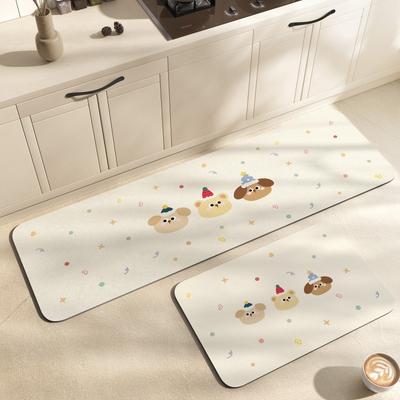 1/2-Piece Set of Cartoon-Themed Floor Mats, Quick-Drying and Non-Slip, Kitchen and Bathroom Rug Set, Home Decor