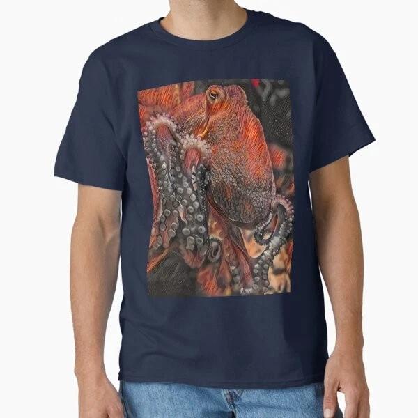 Red Octopus Classic TShirt Made In UsaAus TShirt S2xl S