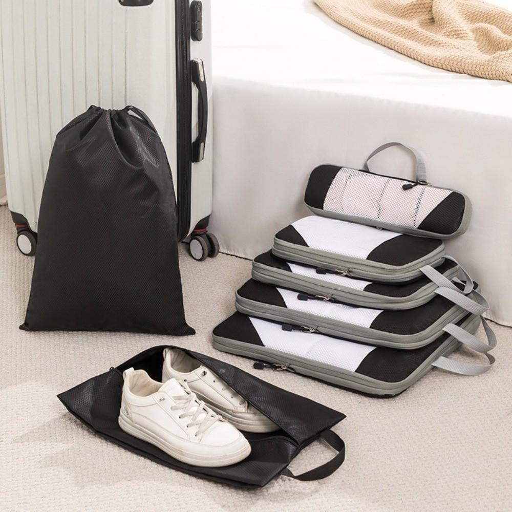 3pcs Extensible Travel Compression Bags Multifunctional Storage Mesh Bags Travel Essentials