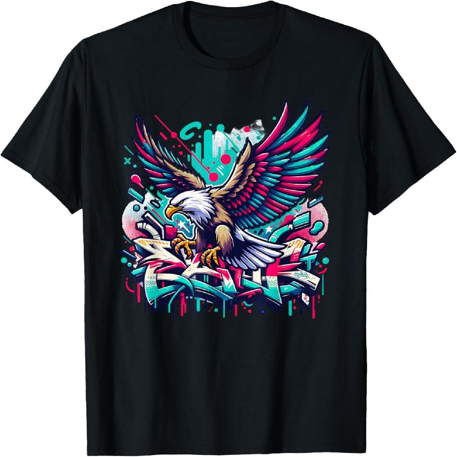 Urban Graffiti Street Art Eagle design T-Shirt S чёрный