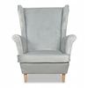 Angelo Wing Chair with Footrest Scandinavian Family Meble Light Gray Grey