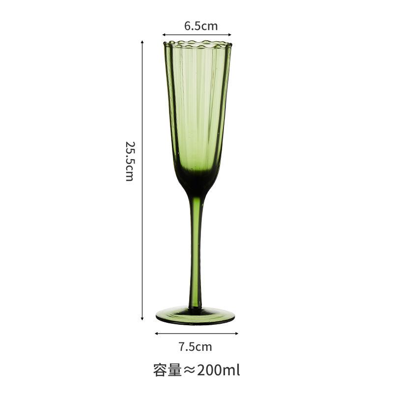 Champagne Flute Barware Stemware Vintage Glass Drinkware Green Stemware Vintage Green Glassware Green Goblet Wine Glass