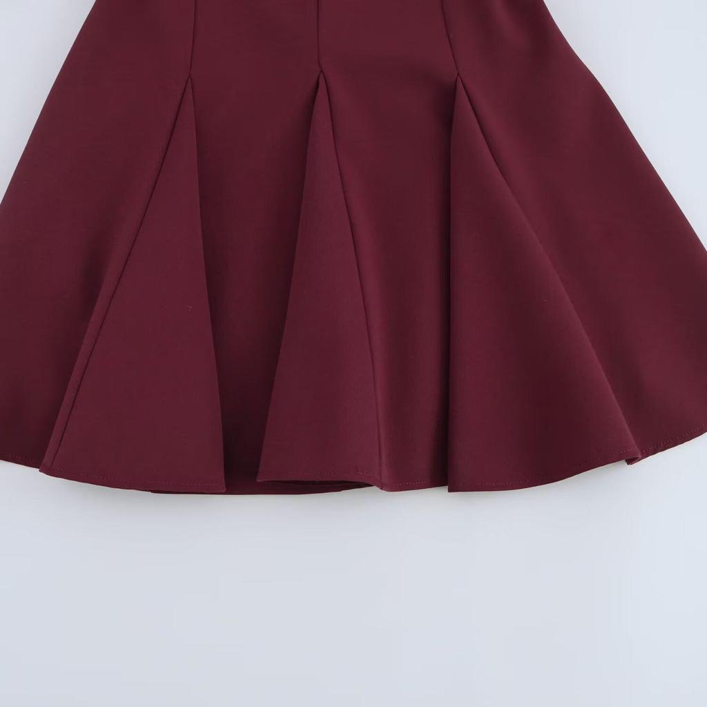 2025 Spring Women's Slim Fit Dress with Bow and Flared Hem