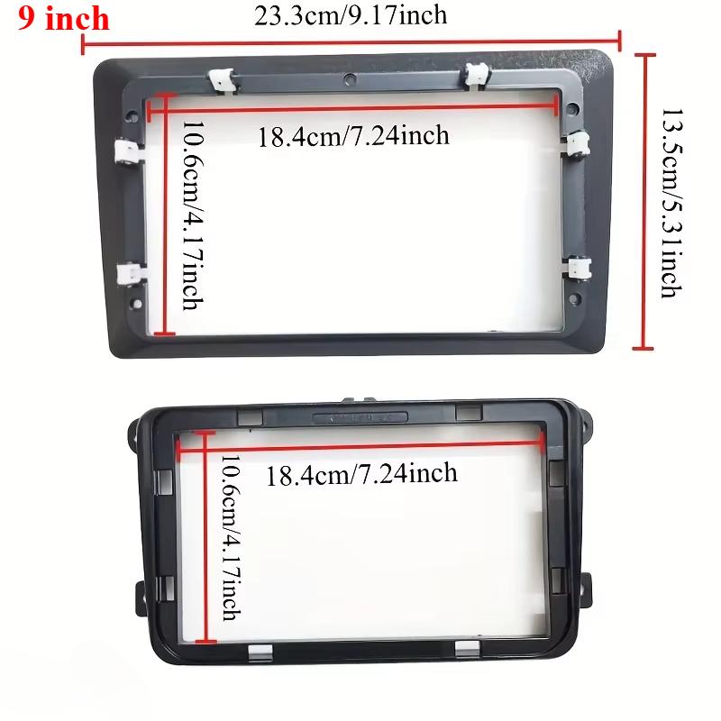 9/10 Inch 2 Din for Android Head Unit Car Radio Frame Kit for VW for Skoda Seat  Auto Stereo Dash Fascia  Bezel Faceplate
