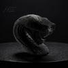 Black or White Decor 3D Printed Snake Head Ornament, Desk Sculpture with Sharp Teeth, Figurine Realistic Animal for Halloween Home Living Room