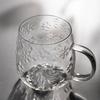 Creative Snowflake Embossed Glass Coffee Cups Japanese Ins Style Coffee Tea Mug for HomeOffice Heat-Resistant Glass Espresso Cup