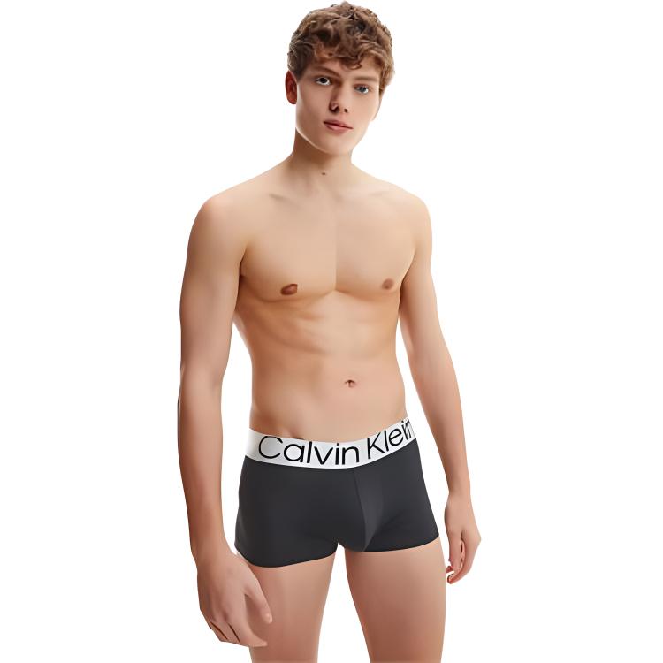 Calvin Klein Low Rise Trunk 3 Pack Comfortable Letter Minimalist Underwear Men Underwear Black 000NB3074A-7V1