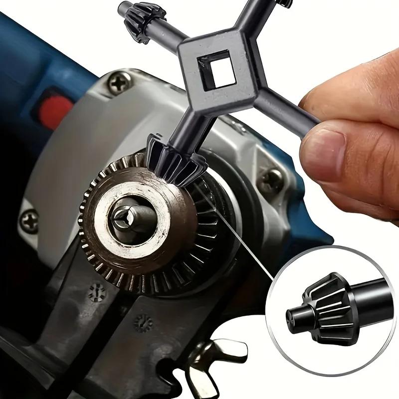 Durable 4-in-1 Multi-Purpose Wrench with 6mm to 16mm Cross Drill Chuck Carbon Steel Great for Drills and Pistols No Assembly