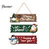 Christmas Door Hanging Sign Welcome for Front Door, Rustic Wooden Ornament, Festival Theme Wall Decoration Decor with Lanyard Holiday Home Window
