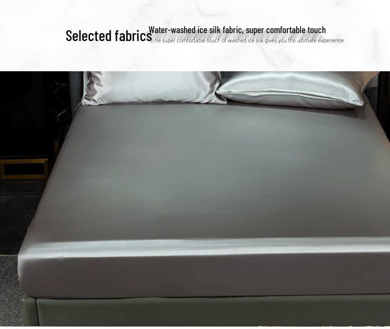Pure Color Imitation Silk Bedding Set - Silky, Washable Four-Piece Sleep Set