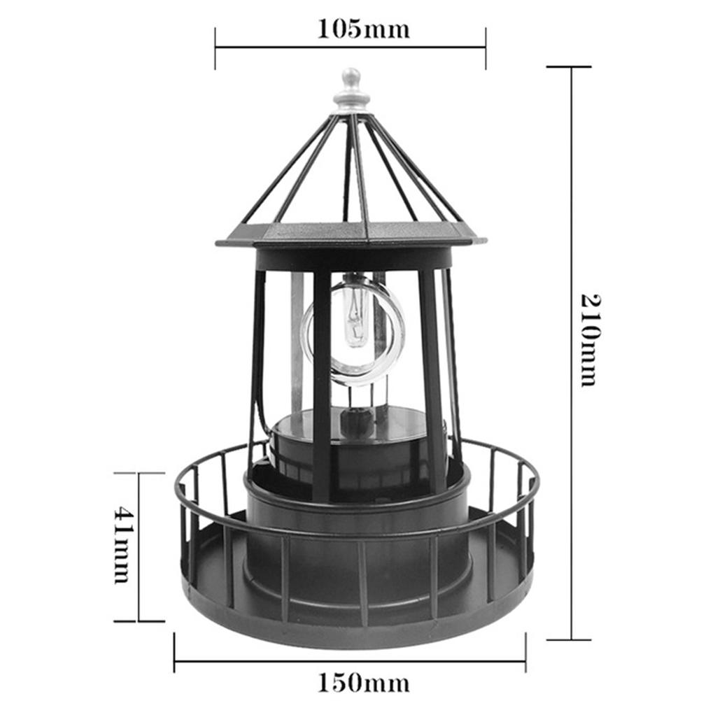 LED Solarleuchtturm Solarbake Turm Drehendes Licht Europäischer Stil Outdoor Dekoration Ornament