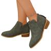 Large size leather boots women's boots solid color thin pointed rear zipper casual thick sole thick heel Martin boots women's single