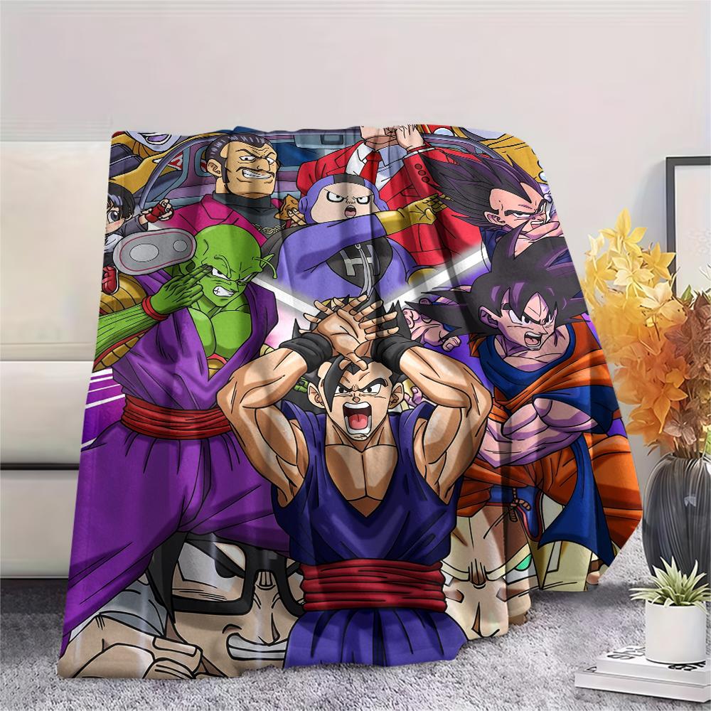Flanelová deka s motivem Dragon Ball, Vysoce kvalitní, Pohodlná pro všechna roční období, Domácí dekorace, Teplo a pohodlí, Perfektní jako dárek.