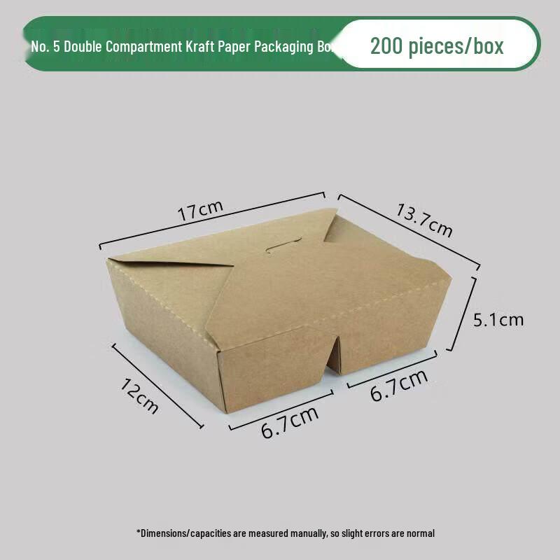 

Two-Compartment Kraft Disposable Food Containers