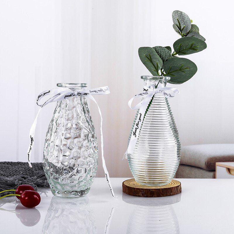 Nordic Transparent Glass Vase for Fresh or Dried Flowers – Mini Home Decoration Ornament