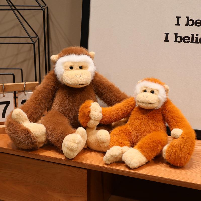 25/30/40cm Lange Arme Affe Plüschtier Puppe Lebensecht Faultier Orang-Utan Puppe Weiches Stofftier Puppe Heimdekoration