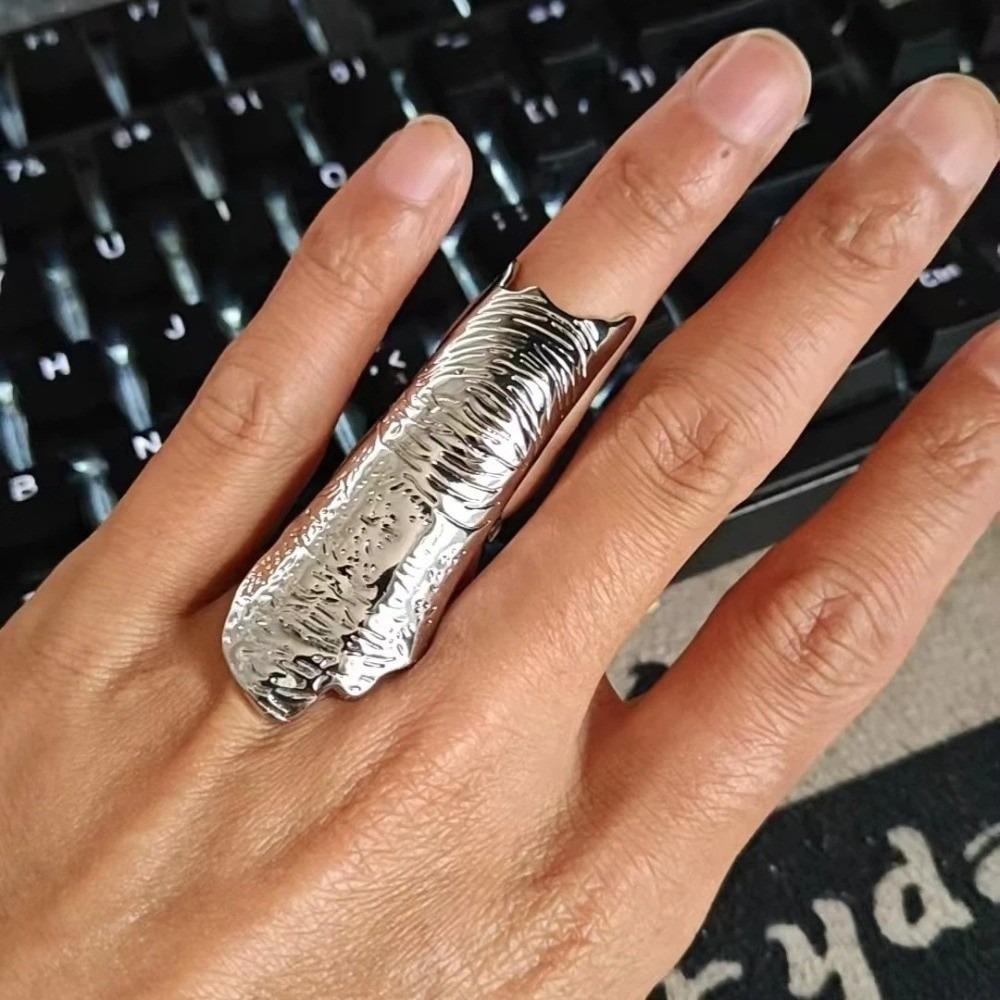 Matte Protective Finger Rings Gold & Silver Texture Knuckle Ring Unique Joint Rings For Men Women
