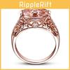 Elegant Rose Gold Color Crystal Flower Wedding Rings For Women Jewelry Accessories