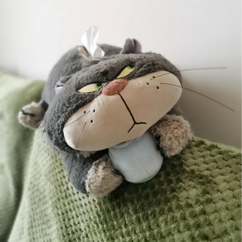 Cat Plush Tissue Box Cover Cute Cartoon Cat Tissue Holder For Home Car Interior Decor