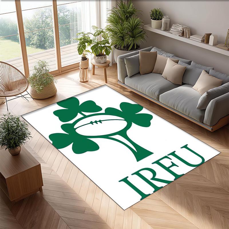 Ireland Rugby Crystal Velvet Carpet Soft Anti?Slip Floor Mat Comfortable Home Living Room Bedroom Decor Rug