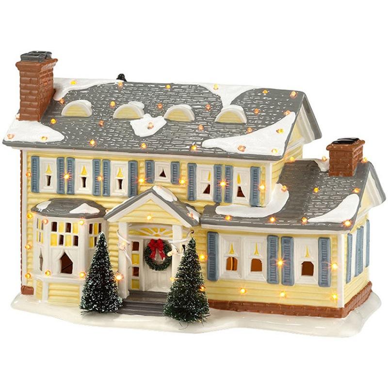 Ljust Upplyst Byggnad Jul Jultomte Bil Hus By Jul Dekorering Garage Griswold Villa Hem Skrivbord Figurer