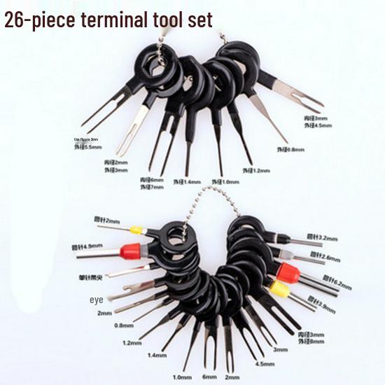 Car Wiring Harness Disassembly Tool Set - Pin Removal, Crimping, and Connector Pulling Tools.