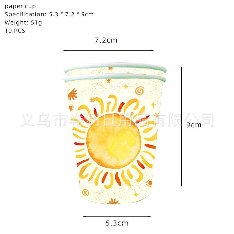 Sun Themed Party Supplies Decorative Banners Paper Plates Tissue Tablecloths Arrange Holiday Parties